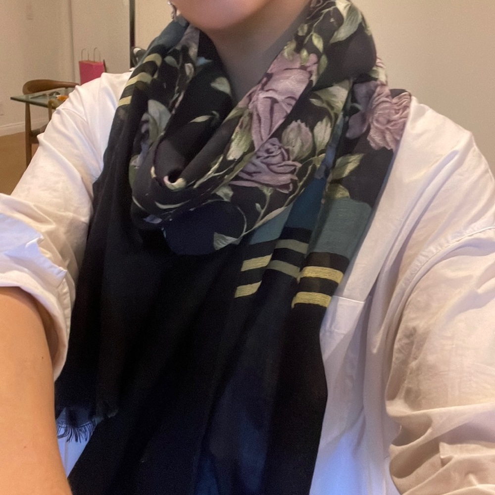 Rag & Bone Floral Print Wool Scarf